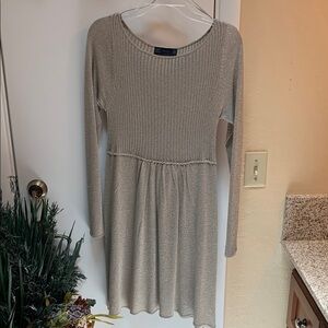 Zara Metallic Ribbed Knit mini dress size L